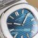 PPF Swiss Clone Patek Philippe Nautilus Stainless Steel Blue Baguette  Dial Watch (3)_th.jpg